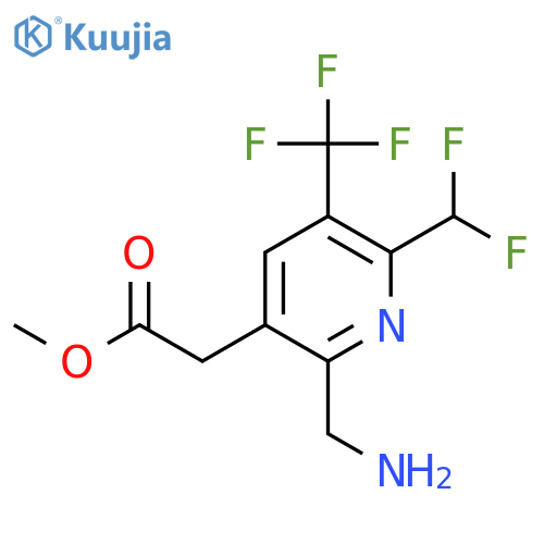 Methyl 2-(aminomethyl)-6-(difluoromethyl)-5-(trifluoromethyl)pyridine-3-acetate structure