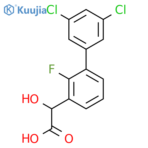 Hydroxy-(3',5'-dichloro-2-fluoro-biphenyl-3-yl)-acetic acid structure