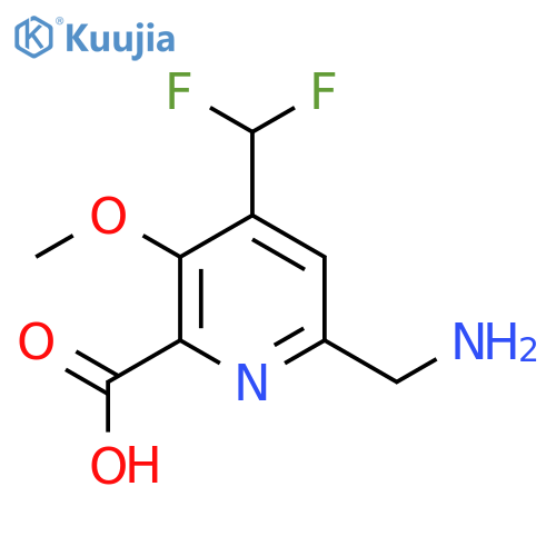 6-(Aminomethyl)-4-(difluoromethyl)-3-methoxypyridine-2-carboxylic acid structure