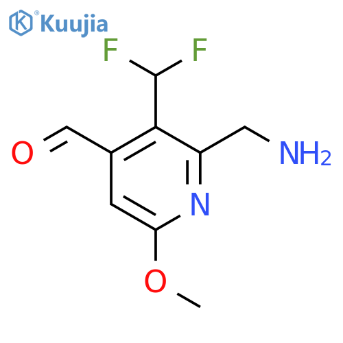 2-(Aminomethyl)-3-(difluoromethyl)-6-methoxypyridine-4-carboxaldehyde structure