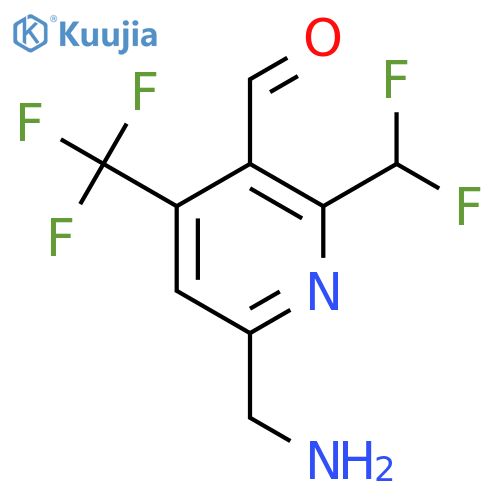 6-(Aminomethyl)-2-(difluoromethyl)-4-(trifluoromethyl)pyridine-3-carboxaldehyde structure