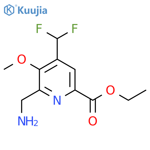 Ethyl 2-(aminomethyl)-4-(difluoromethyl)-3-methoxypyridine-6-carboxylate structure