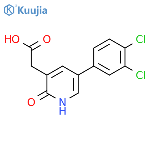 5-(3,4-Dichlorophenyl)-2-hydroxypyridine-3-acetic acid structure