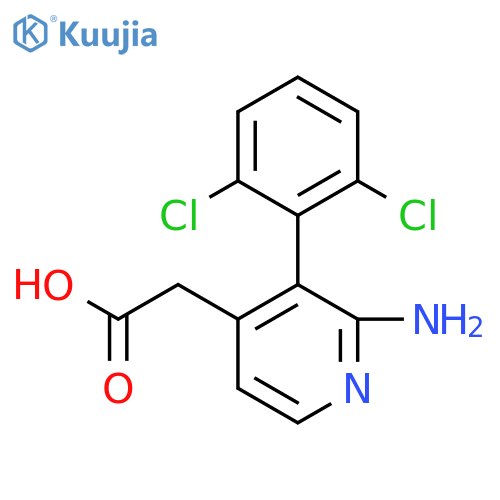 2-Amino-3-(2,6-dichlorophenyl)pyridine-4-acetic acid structure