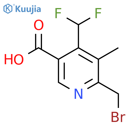 2-(Bromomethyl)-4-(difluoromethyl)-3-methylpyridine-5-carboxylic acid structure