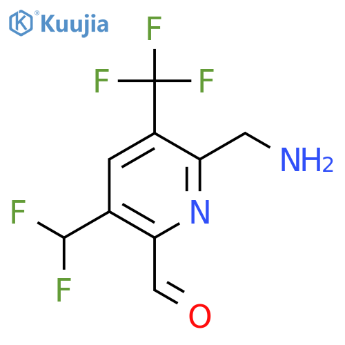 2-(Aminomethyl)-5-(difluoromethyl)-3-(trifluoromethyl)pyridine-6-carboxaldehyde structure