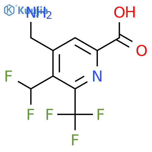 4-(Aminomethyl)-3-(difluoromethyl)-2-(trifluoromethyl)pyridine-6-carboxylic acid structure