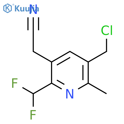 3-(Chloromethyl)-6-(difluoromethyl)-2-methylpyridine-5-acetonitrile structure