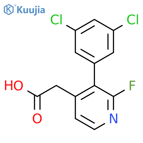 3-(3,5-Dichlorophenyl)-2-fluoropyridine-4-acetic acid structure