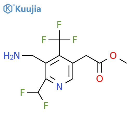 Methyl 3-(aminomethyl)-2-(difluoromethyl)-4-(trifluoromethyl)pyridine-5-acetate structure