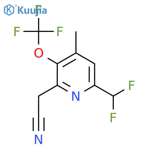 6-(Difluoromethyl)-4-methyl-3-(trifluoromethoxy)pyridine-2-acetonitrile structure