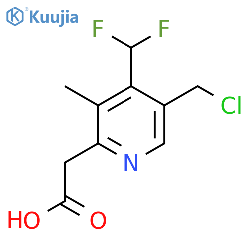 5-(Chloromethyl)-4-(difluoromethyl)-3-methylpyridine-2-acetic acid structure