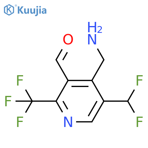 4-(Aminomethyl)-5-(difluoromethyl)-2-(trifluoromethyl)pyridine-3-carboxaldehyde structure