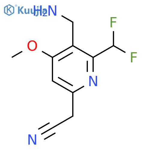 3-(Aminomethyl)-2-(difluoromethyl)-4-methoxypyridine-6-acetonitrile structure