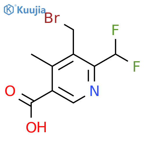 3-(Bromomethyl)-2-(difluoromethyl)-4-methylpyridine-5-carboxylic acid structure