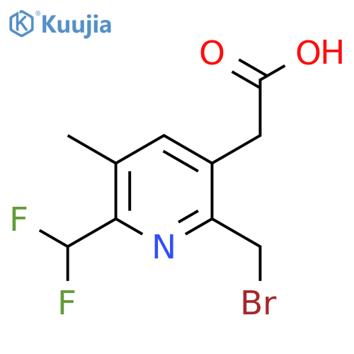 2-(Bromomethyl)-6-(difluoromethyl)-5-methylpyridine-3-acetic acid structure