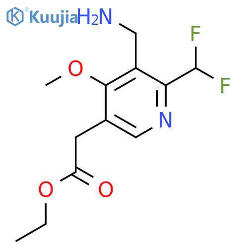 Ethyl 3-(aminomethyl)-2-(difluoromethyl)-4-methoxypyridine-5-acetate structure