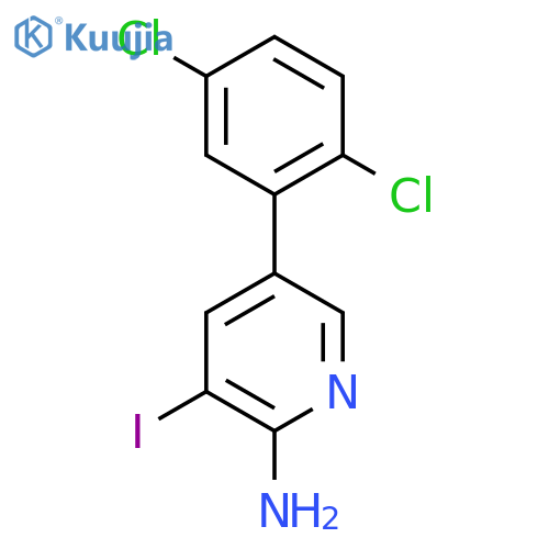 2-Amino-5-(2,5-dichlorophenyl)-3-iodopyridine structure