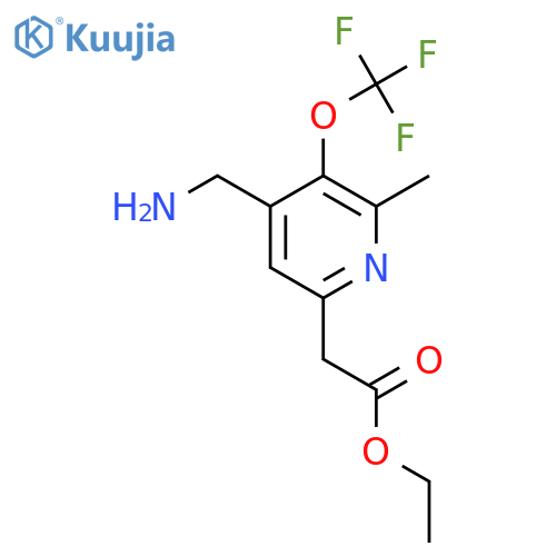 Ethyl 4-(aminomethyl)-2-methyl-3-(trifluoromethoxy)pyridine-6-acetate structure