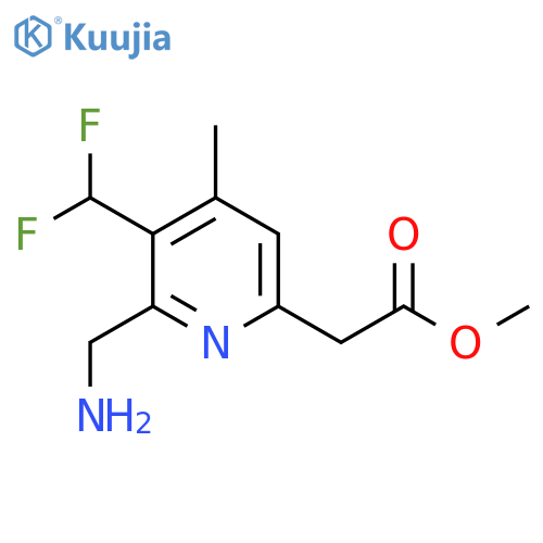 Methyl 2-(aminomethyl)-3-(difluoromethyl)-4-methylpyridine-6-acetate structure
