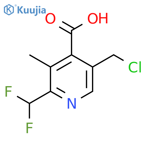 5-(Chloromethyl)-2-(difluoromethyl)-3-methylpyridine-4-carboxylic acid structure