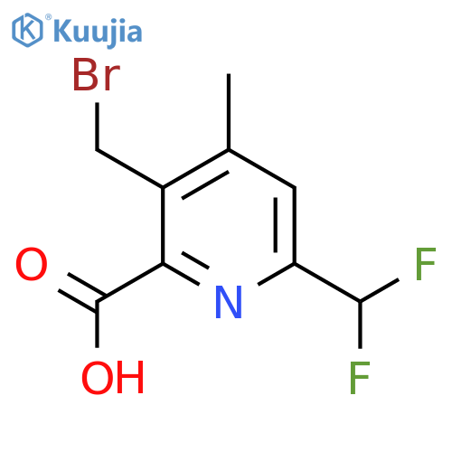 3-(Bromomethyl)-6-(difluoromethyl)-4-methylpyridine-2-carboxylic acid structure