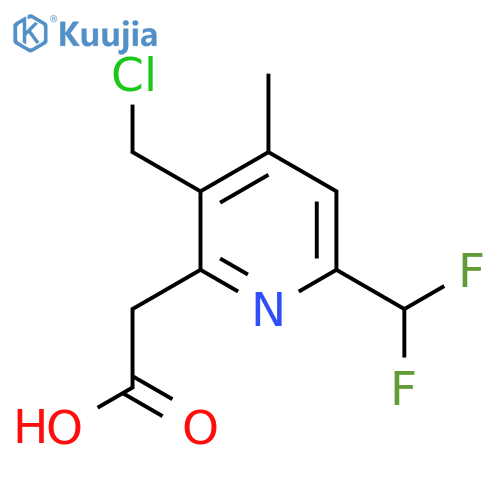 3-(Chloromethyl)-6-(difluoromethyl)-4-methylpyridine-2-acetic acid structure