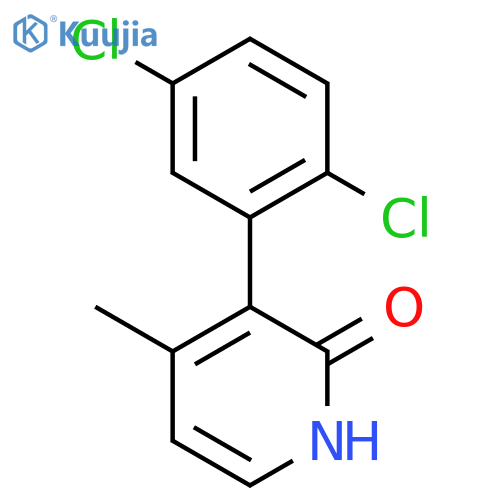3-(2,5-Dichlorophenyl)-2-hydroxy-4-methylpyridine structure