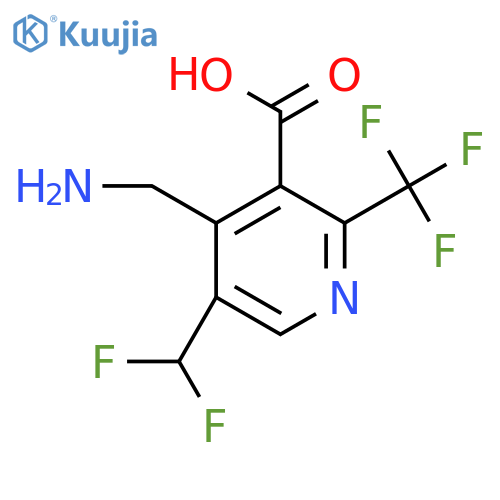 4-(Aminomethyl)-5-(difluoromethyl)-2-(trifluoromethyl)pyridine-3-carboxylic acid structure