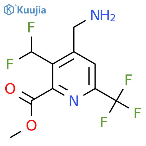 Methyl 4-(aminomethyl)-3-(difluoromethyl)-6-(trifluoromethyl)pyridine-2-carboxylate structure