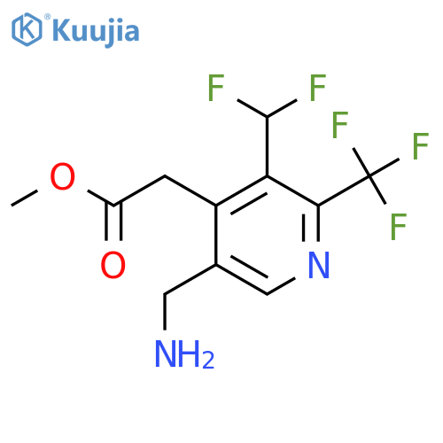 Methyl 5-(aminomethyl)-3-(difluoromethyl)-2-(trifluoromethyl)pyridine-4-acetate structure