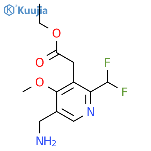 Ethyl 5-(aminomethyl)-2-(difluoromethyl)-4-methoxypyridine-3-acetate structure