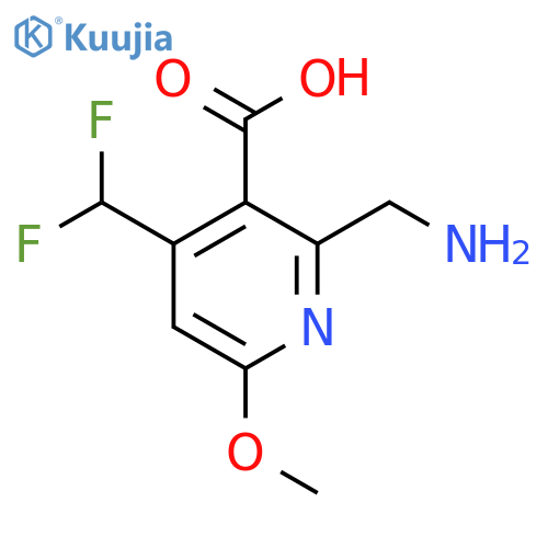 2-(Aminomethyl)-4-(difluoromethyl)-6-methoxypyridine-3-carboxylic acid structure