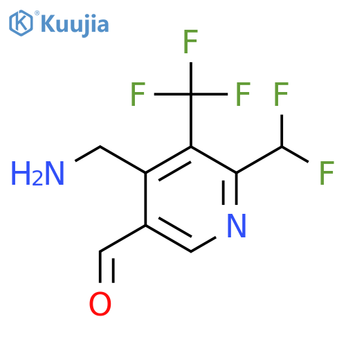 4-(Aminomethyl)-2-(difluoromethyl)-3-(trifluoromethyl)pyridine-5-carboxaldehyde structure