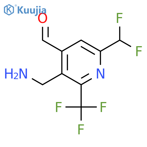 3-(Aminomethyl)-6-(difluoromethyl)-2-(trifluoromethyl)pyridine-4-carboxaldehyde structure