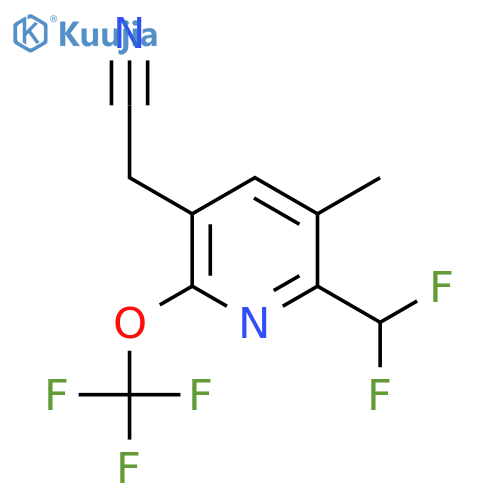 2-(Difluoromethyl)-3-methyl-6-(trifluoromethoxy)pyridine-5-acetonitrile structure