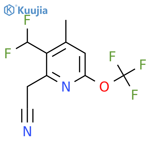 3-(Difluoromethyl)-4-methyl-6-(trifluoromethoxy)pyridine-2-acetonitrile structure