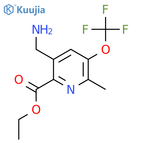 Ethyl 5-(aminomethyl)-2-methyl-3-(trifluoromethoxy)pyridine-6-carboxylate structure