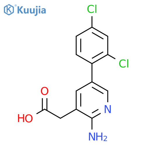 2-Amino-5-(2,4-dichlorophenyl)pyridine-3-acetic acid structure