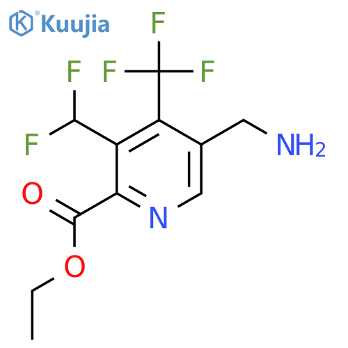 Ethyl 5-(aminomethyl)-3-(difluoromethyl)-4-(trifluoromethyl)pyridine-2-carboxylate structure