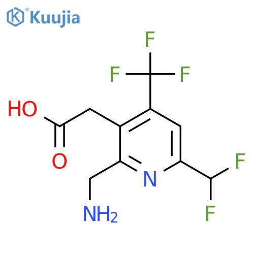 2-(Aminomethyl)-6-(difluoromethyl)-4-(trifluoromethyl)pyridine-3-acetic acid structure