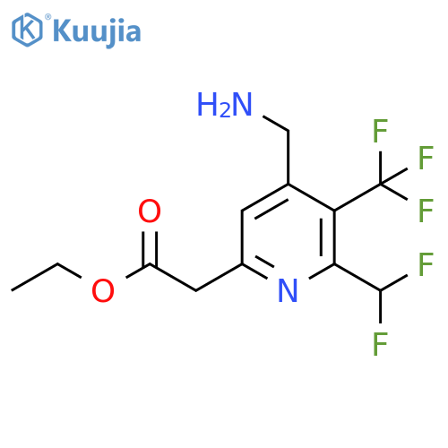 Ethyl 4-(aminomethyl)-2-(difluoromethyl)-3-(trifluoromethyl)pyridine-6-acetate structure