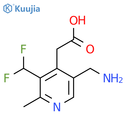 5-(Aminomethyl)-3-(difluoromethyl)-2-methylpyridine-4-acetic acid structure