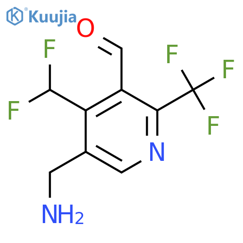 5-(Aminomethyl)-4-(difluoromethyl)-2-(trifluoromethyl)pyridine-3-carboxaldehyde structure