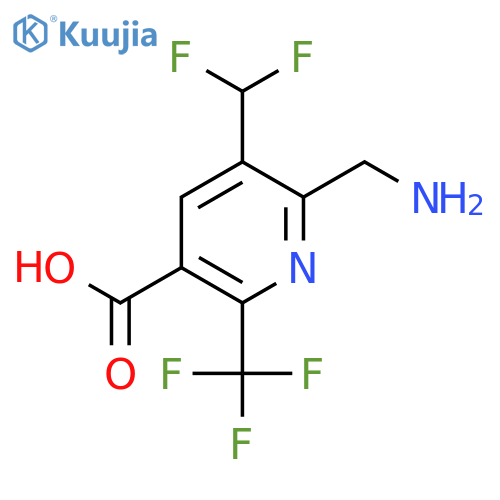 2-(Aminomethyl)-3-(difluoromethyl)-6-(trifluoromethyl)pyridine-5-carboxylic acid structure
