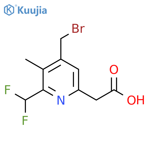4-(Bromomethyl)-2-(difluoromethyl)-3-methylpyridine-6-acetic acid structure