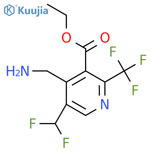 Ethyl 4-(aminomethyl)-5-(difluoromethyl)-2-(trifluoromethyl)pyridine-3-carboxylate structure