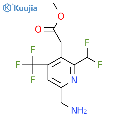 Methyl 6-(aminomethyl)-2-(difluoromethyl)-4-(trifluoromethyl)pyridine-3-acetate structure