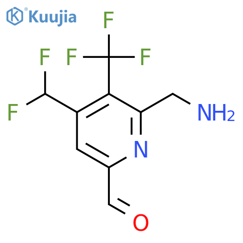 2-(Aminomethyl)-4-(difluoromethyl)-3-(trifluoromethyl)pyridine-6-carboxaldehyde structure