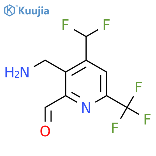 3-(Aminomethyl)-4-(difluoromethyl)-6-(trifluoromethyl)pyridine-2-carboxaldehyde structure